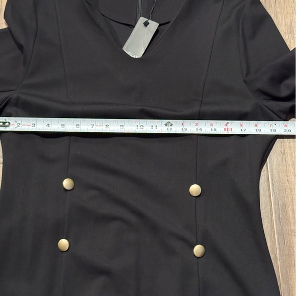 Sheilay Black Fitted Button Dress Zip Back - Picture 8 of 8